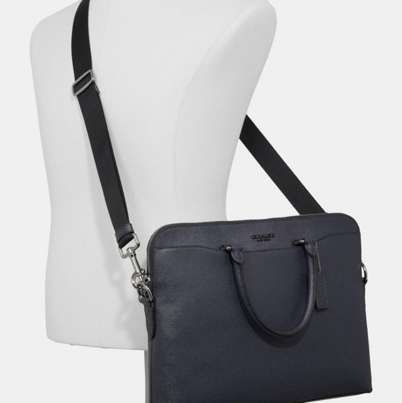 NWT Coach black leather briefcase or laptop bag - Picture 6 of 7